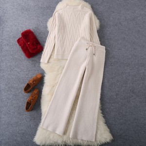 Fashionable Women'<strong>s</strong> Casual Twin Set Autumn Cable Knit Pants <strong>Sweater</strong> - Product Image 6