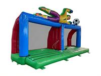 Jeu de gardien de but gonflable interactif pour 2 joueurs, tir au but de football gonflable à double piste avec gardien de but de dessin animé, PVC commercial