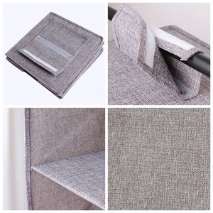 Organizzatore Appendibile per Armadio Ff288 in Cotone Artificiale e Lino, Scaffali Pieghevoli a 3/4/5 Ripiani - Product Image 4