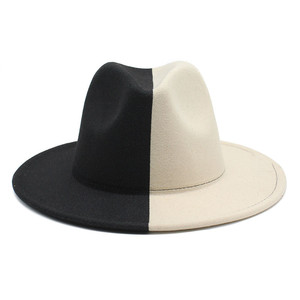 Chapeau Fedora Jazz Bicolore Personnalisé en Gros avec Broderie 3D et Large Bord pour Femmes et Hommes Vêtements de pêche, de fête d'hiver et décontractés - Product Image 4