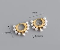 Nouvelle mode 925 argent Sterling perle cercle Vintage boucles d'oreilles créoles bijoux fins gracieux 14k or perle boucles d'oreilles