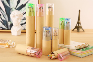 Mini lápices de madera para niños, herramientas de pintura, lápices de colores para dibujar, embalaje en tubo, 12 paquetes/6 paquetes - Product Image 3