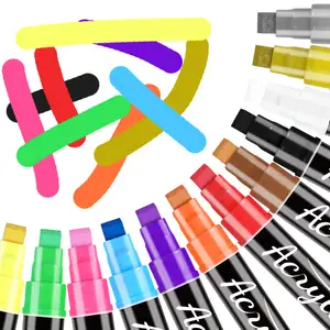 أقلام ملونة أقلام ملونة بلاستيكية من البولي بروبيلين أقلام ملونة دائمة أقلام ملونة من الأكريليك الأسود للأحذية المضغوطة