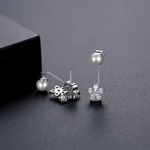 LUOTEEMI Stile Della Corea di Alta Qualità Primavera Estate Amore Romantico Da Sposa di Lusso Deluxe <span class=keywords><strong>Bianco</strong></span> CZ <span class=keywords><strong>Fiore</strong></span> <span class=keywords><strong>Orecchini</strong></span> di Perle - Product Image 6