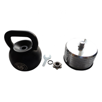 Cloche de bouilloire à poids réglable pour gym, poignée extra large, 18 réglages de poids les plus fréquemment utilisés, s'ajuste facilement de 12kg à 30kg