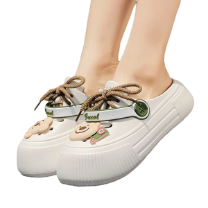 รองเท้าแตะผู้หญิงแบบสวม พื้นหนา EVA แฟชั่นสำหรับฤดูร้อน เหมาะสำหรับใส่ไปชายหาดและกิจกรรมกลางแจ้ง เพิ่มความสูง ปิดนิ้วเท้า กันลื่น - Product Image 3