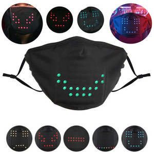 หน้ากาก LED ส่องสว่าง สีดำ 6 โหมด ควบคุมด้วยเสียง สำหรับงานปาร์ตี้ คริสต์มาส ป้องกันฝุ่น ปิดบังใบหน้าให้อบอุ่น พร้อมชาร์จ USB - Product Image 2