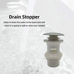 सफेद प्लास्टिक पुश डाउन क्लिक क्लिक करें स्नान अपशिष्ट और ओवरफ्लो प्लास्टिक बेसिन अपशिष्ट - Product Image 4