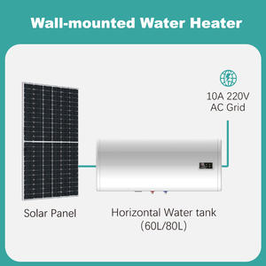 Chauffe-eau <span class=keywords><strong>solaire</strong></span> photovoltaïque intelligent en métal 60L 80L à panneau plat, commande manuelle, mural, pour usage domestique, commercial et VR, haute efficacité énergétique - Product Image 3