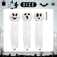 Lanterne Méduse Réutilisable DIY pour Halloween, Décoration Suspendue en Papier, Lot de Décorations de Plafond Iridescentes pour Fête Fantôme