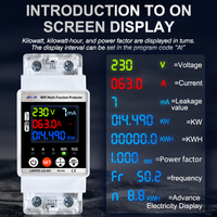 Interruptor de Circuito Inteligente Wifi de 50/60hz 2P, Ajustable, Capacidad de Ruptura de 6kA, Protección Contra Sobretensión y Baja Tensión, Mini Interruptor de Circuito