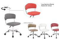 Chaise de bureau moderne CARLFORD sans accoudoirs, réglable en hauteur, en cuir PU, base chromée, roulettes, design gris élégant, pivotante