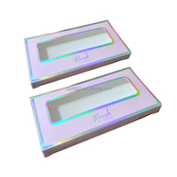 Boîte d'emballage pour cils en vison avec impression de logo JM-033, boîte magnétique vide personnalisée pour emballage de cils