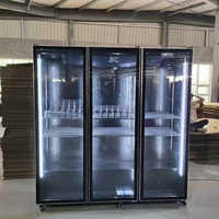 Vitrine Réfrigérée Commerciale Sans Givre à Double Porte Vitrée, Éclairage LED, Étagères Réglables, Réfrigérateur à Bière et Boissons pour Supermarché
