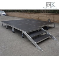 Scène mobile RK 4x4ft avec plate-forme de scène carrée portable et jambe à hauteur réglable