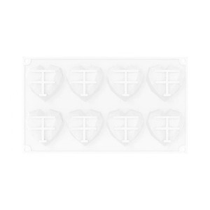 Molde de silicona en forma de corazón con 8 cavidades para decoración de pasteles, repostería, molde para chocolate y mousse DIY - Product Image 1