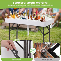 Table de repas d'extérieur pliable légère en plastique au design moderne pour le camping, les barbecues, les écoles, les parcs et les hôpitaux