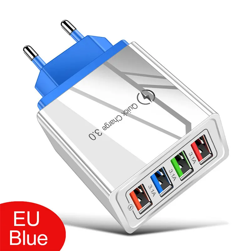 Wholesale Original USB Wall Charger 3A Tablet Travel Fast Charging Head US & EU Standard Charger Adapter For Mobile Phone
