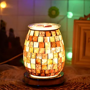 Wachs schmelzwärmer Mosaik glas Ölbrenner Elektrischer Kerzen wachs wärmer Brenner Schmelz duft wärmer für zu Hause