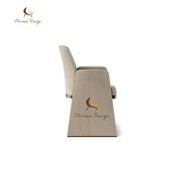 Chaises de négociation au design minimaliste nordique avec accoudoirs individuels, chaises de salle à manger rembourrées en tissu pour hôtels et réunions créatives