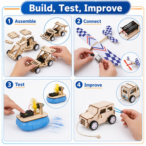 OKYN-Y2109 ชุดของเล่น STEM ไม้ 10 in 1 สำหรับเรียนรู้เกี่ยวกับทะเล บก และอากาศ ชุดอุปกรณ์ครบครัน ขายดี เหมาะสำหรับร้านค้าข้ามพรมแดน - Product Image 3