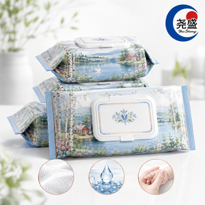 Lingettes pour bébé finlandaises Aurora Pearl, gaufrées, non parfumées, hypoallergéniques, douces, épaisses, respectueuses de la peau, à l'eau pure - Product Image 1