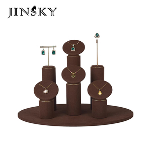 Expositor de Joyería de Microfibra de Lujo, Set de Soportes para Collares, Anillos y Pendientes, Accesorios para Escaparates y Mostradores - Product Image 1