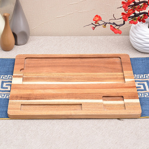 Japanese Style Wooden <b>Tea</b> <b>Tray</b> With Compartment For Serving And Decoration - Product Image 1