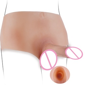 Pantalones de cuero con pene hueco integrado, pantalones de <span class=keywords><strong>silicona</strong></span> para lesbianas y hombres, juguete erótico para adultos - Product Image 1