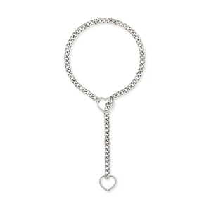 Cadena deslizante de junta tórica de corazón para mujer, collar Punk Rock, collar largo cubano de acero inoxidable, joyería, cadena de cuello ajustable - Product Image 5