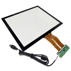 PCAP 17 inch capacitive touch glass with USB touch controller board
