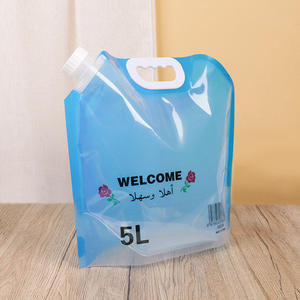 Bolsa de Água Dobrável de Plástico Transparente Azul de 5L Personalizada, Recipiente Portátil para Líquidos e Sucos para Esportes ao Ar Livre e Ciclismo - Product Image 2