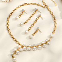 Boucles d'oreilles tendance pour femmes, best-seller européen et américain, en acier inoxydable artisanal, plaqué or 18 carats, avec pendentif en perle de coquillage et zircon