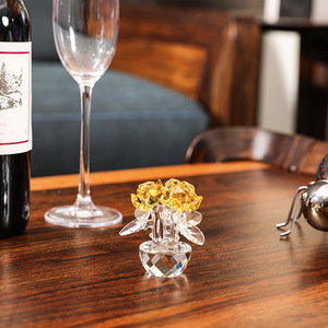 Décorations en cristal en forme de rose, ensemble cadeau de décoration pour la maison, ornements floraux colorés - Product Image 3