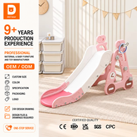 Fourniture en gros : Toboggan d'escalade en plastique pour enfants avec jeu de lancer d'anneaux, équipement de jeu compact, logo personnalisé pour importateurs, grossistes et détaillants
