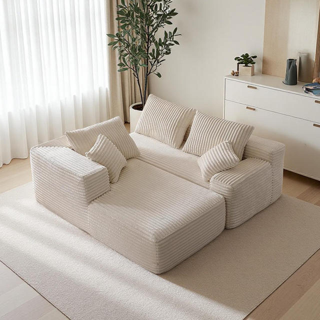 Modern Customizable Sectional Sofa Set Sponge Filled Fabric Modular Living Room Chaise Vacuum Upholstery