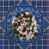 Mahjong américain de luxe en acrylique à thème animalier, tuiles décoratives et tapis de mahjong imprimé doux