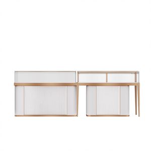 Usine de Shenzhen fournir de haute qualité en bois en acier inoxydable bijoux armoire OEM/ODM vente au détail diamant bijoux vitrine affichage - Product Image 6