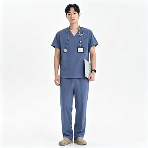 Pijamas Médicos Clásicos con Cuello en V <span class=keywords><strong>para</strong></span> <span class=keywords><strong>Hombre</strong></span>, Uniformes Quirúrgicos, Uniformes <span class=keywords><strong>para</strong></span> Médicos, Conjuntos Transpirables de Secado Rápido <span class=keywords><strong>para</strong></span> Enfermería Veterinaria - Product Image 2