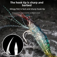Leurre souple en PVC hautement réaliste en forme de crevette, crankbait bionique avec hameçons