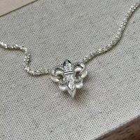 Collier avec pendentif Fleur De Lis en argent 925, bijoux vintage pour femmes, cadeau