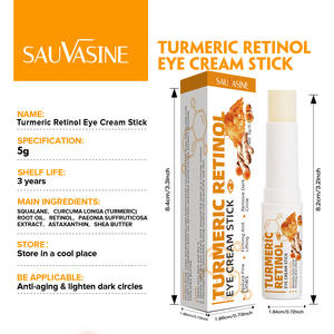 Stick Crème Contour des Yeux au Curcuma et Rétinol avec Aloe Vera, Raffermissant, Atténuation des Rides et Éclaircissant pour le Soin de la Peau - Product Image 6