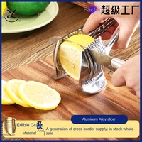 Trancheuse à tomates en alliage d'aluminium, coupe-citron, pinces à fruits rondes multifonctionnelles pour kiwi, oignon, gadget de cuisine