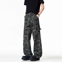 Pantalon de travail cargo décontracté pour homme, coupe droite, camouflage, streetwear, coupe bootcut, léger et lavable