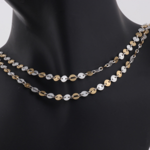 Chaîne à maillons circulaires <span class=keywords><strong>en</strong></span> or 14 carats + <span class=keywords><strong>argent</strong></span> S925 pour la fabrication de colliers et de bracelets permanents <span class=keywords><strong>en</strong></span> DIY, accessoires de bijouterie - Product Image 5