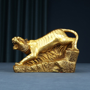Brass Tiger Figurine Feng Shui <b>Desk</b> Decor For Office Home Chinese New Year Gift - Product Image 3