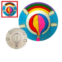 Chapeau de paille vierge non peint pour la peinture DIY, idéal pour les activités artistiques et créatives des enfants, les fêtes, l'artisanat et les activités de peinture en maternelle.