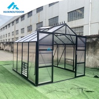 Serre de jardin à montage rapide avec toit en polycarbonate, cadre en aluminium, traitement sous pression, design moderne pour la maison et le jardin, garantie 10 ans