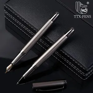 TTX Wholesale Luxury Business Cartridge Classic Black Metal Premium Parker Fountain Pen Gift Pen With Box