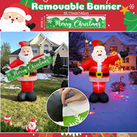 Père Noël gonflable de 6 pieds avec bannière Joyeux Noël et éclairage LED, ornement de Noël pour la cour, la pelouse, la maison, la décoration extérieure des fêtes